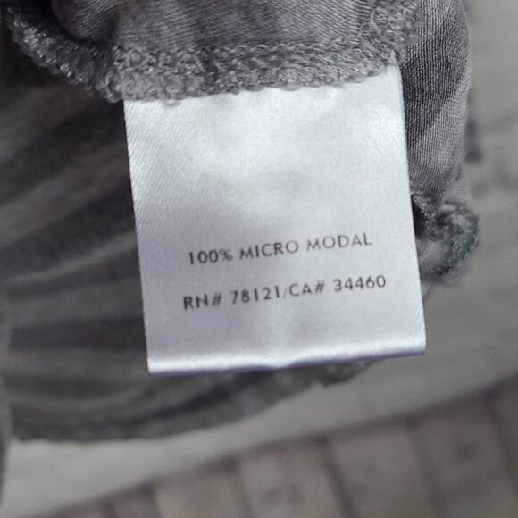 Eileen Fisher Women Super Soft Micro Modal Long Sleeve Tee Gray Stripe Knit Top - Picture 8 of 9
